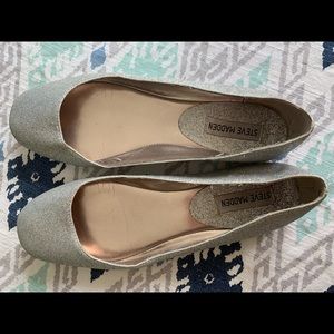 Steve Madden Silver Glitter Flats